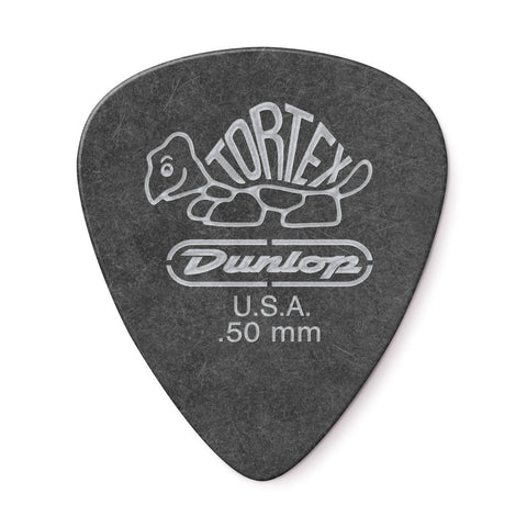 Jim Dunlop 488R Tortex Pitch Black Standard Guitar Pick, 1pc