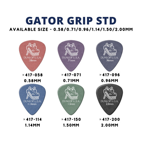 Jim Dunlop 417R Gator Grip Standard Guitar Pick, 1pc