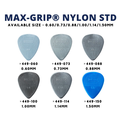 Jim Dunlop 449R Nylon Max Grip Standard Guitar Pick, 1pc