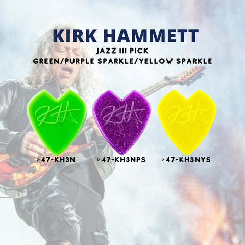 Jim Dunlop 47RKH3 Kirk Hammett Jazz III Guitar Pick, 1pc