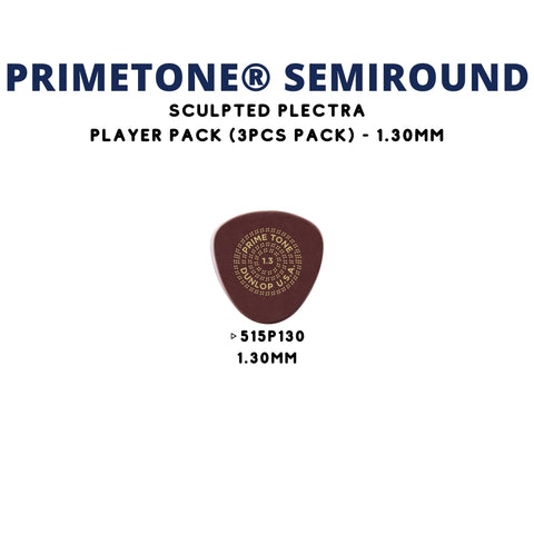 Jim Dunlop 515P Primetone Semi-Round Sculpted Plectra Guitar Picks, pack of 3