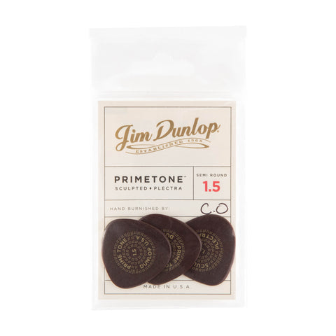 Jim Dunlop 515P Primetone Semi-Round Sculpted Plectra Guitar Picks, pack of 3