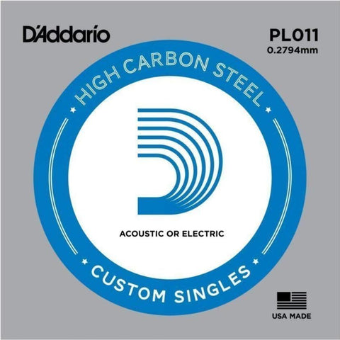 D'Addario PL011-5 Plain Steel Guitar Single String, 5pcs