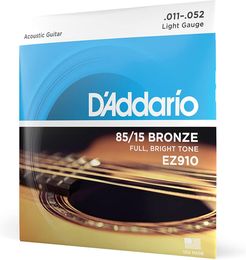 D'Addario EZ910 85/15 Bronze Acoustic Strings, Light, 11-52