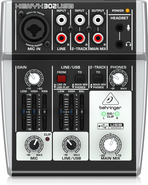 Behringer XENYX 302USB Analog Mixer with USB Audio Interface