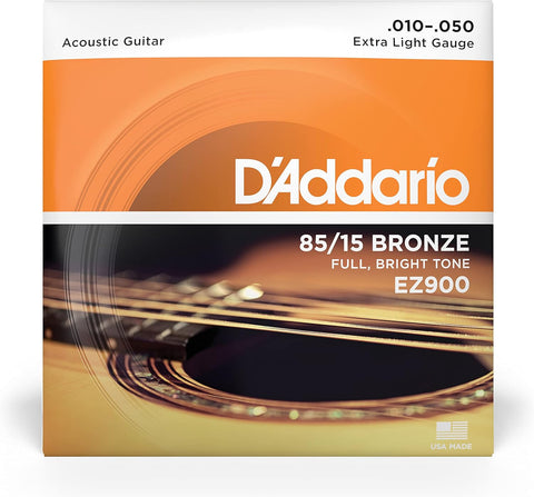 D'Addario EZ900 85/15 Bronze Acoustic Strings, Extra Light, 10-50