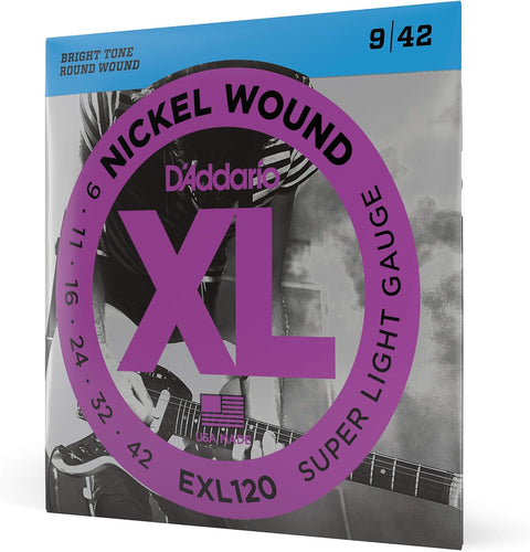 D'Addario EXL120 Nickel Wound Electric Strings, Super Light, 9-42