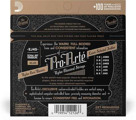 D'Addario EJ45 Pro-Art Nylon Classical Strings, Normal Tension