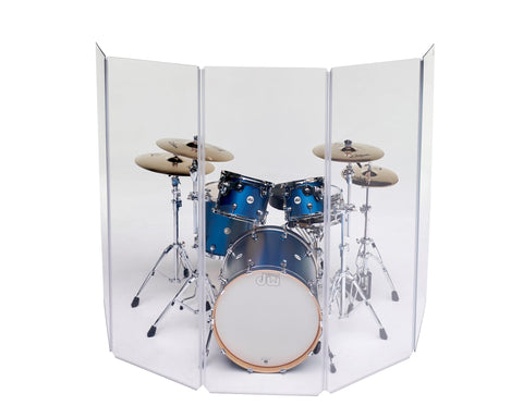 5-Panel Acrylic Drum Shield with Flexible Full-Length Hinges - 2" W x 5.5" H