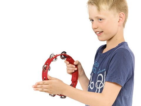 Nino Percussion NINO49R 8" ABS Tambourine, 1 Row, Red