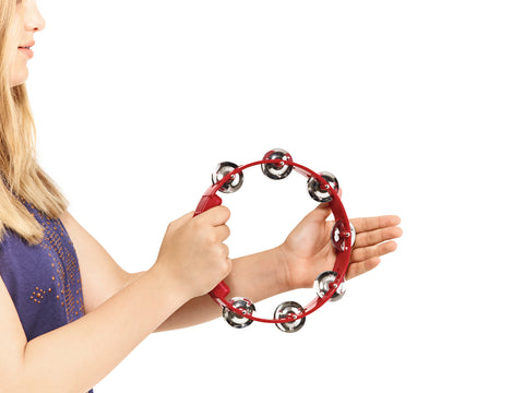 Nino Percussion NINO49R 8" ABS Tambourine, 1 Row, Red