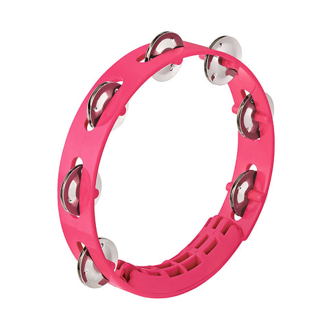 Nino Percussion NINO49SP 8" ABS Tambourine, 1 Row, Strawberry Pink