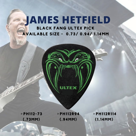 Jim Dunlop PH112R James Hetfield Black Fang Custom Ultex Guitar Pick, 1pc