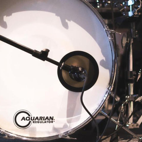 Aquarian RSM-WH Regulator 4.5" Offset Hole Gloss White 1ply 10mil Bass Resonant Drum Head