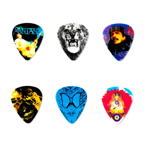 Jim Dunlop SANPT01M Carlos Santana Pick Tin Medium Gauge, set of 6