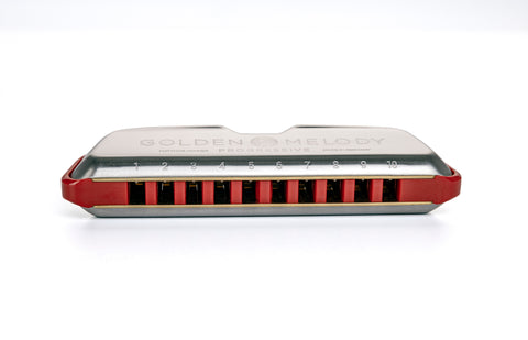 Hohner Progressive Series Golden Melody Harmonica 10-Hole Diatonic Harmonica - Key of C