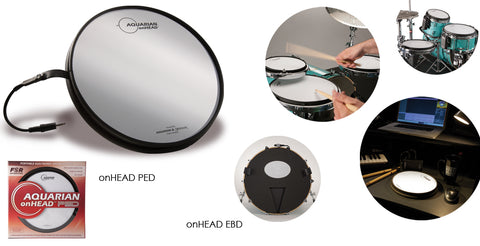 Aquarian OHP onHEAD PED Portable Electronic Drumhead, bundle with inBOX