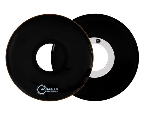 Aquarian RPT-BK Regulator 7" Center Port Resonant Gloss Black 1ply 10mil Bass Resonant Drum Head