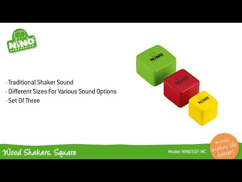 Nino Percussion NINO507-MC Wood Shaker Square, Multi Color ***