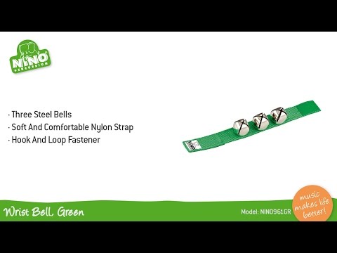 Nino Percussion NINO961GR Wrist Bell, 9" Strap, Green