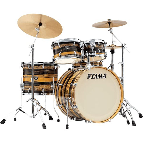 Tama CK52KRS-NET Superstar Classic 5-Drum Set with SM5W Hardware - 22" Kick - Natural Ebony Tiger Wrap