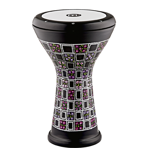 Meinl Percussion HE-3039 8 1/2" Aluminum Doumbek, Hand engraved, Painted floral design, Synthetic Head